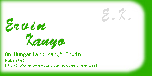ervin kanyo business card